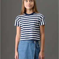 Camiseta Menina Listrada Calvin Klein Jeans - Marinho Camiseta Menina Listrada Calvin Klein Jeans Marinho 6