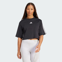 Essentials Camiseta Solta de Algodão Três Listras Mulher adidas