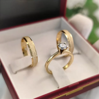 Par Alianças de Moedas Antigas 4mm R7 Diamantada + Anel Princesa