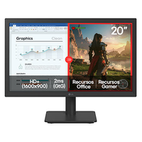 Monitor LG LED Home & Office 20U401A-B Tela 20 HD+, LG Switch, Modo leitura e Flicker Safe, HDMI, VGA, 2ms (GtG), 75Hz, Black Stabilizer, Dynamic Action Sync, Crosshair, saída fone de ouvido - 20U401A-B