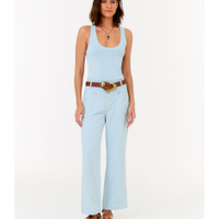 Calça Sarja Cropped Bolsos Frente