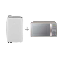 Combo LG Ar Portátil 127V + Micro-ondas LG 30 litros Prata Limpa Fácil 220V - LP1419IVSI.MS3041