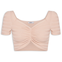 Blusa Cropped Decotado - Rosa
