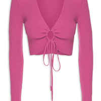 Blusa Franzida Tricot - Rosa