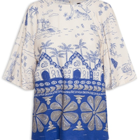 Blusa Estampa Bahindia - Azul