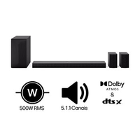 Home Theater Soundbar LG S70TR Dolby Atmos, 500W RMS, 5.1.1 Canais, DTS X, Caixas Traseiras, AI Sound Pro, WOW Sinergy, Bluetooth 5.1, HDMI - S70TR
