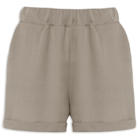 Short Feminino Barra Italiana Com Bolso - Bege