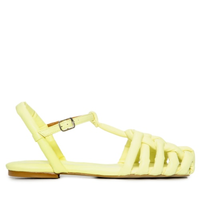 Sandália Feminina Tiras Trançadas - Amarelo