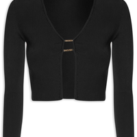 Blusa Tricot Com Detalhe Metal - Preto