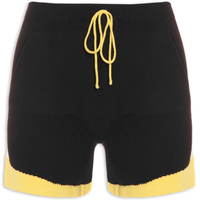Short Bicolor Tricot - Preto