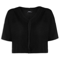 Blusa Manga Curta Texturizada - Preto