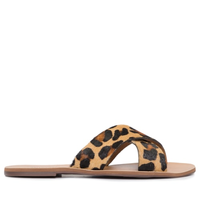 Sandália Rasteira Tiras Cruzadas - Animal Print