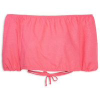 Blusa Feminina Linho Ombro À Ombro Com Amarração - Rosa