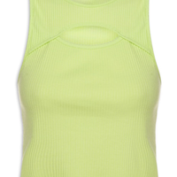 Blusa Sem Manga Ribana Recorte Frontal - Verde