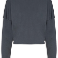 Blusa Moletom Repuxado Costas - Cinza