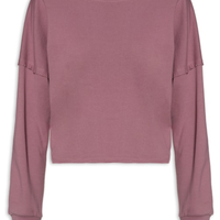 Blusa Moletom Repuxado Costas - Rosa