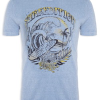 Camiseta Masculina Cotton Washed Surf Edition Classic Mc - Azul