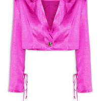 Blazer Cropped Com Top - Roxo