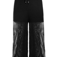Calça Feminina Pantacourt Crochê - Preto