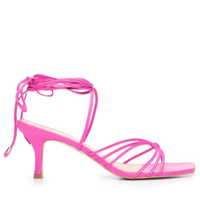 Sandália Feminina Salto Médio Amarração - Rosa