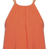 Blusa Feminina Sarja Abertura Costas - Laranja
