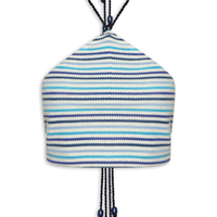 Top Cropped Tricot Color - Azul
