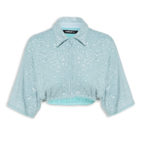 Camisa Feminina Paetê - Azul