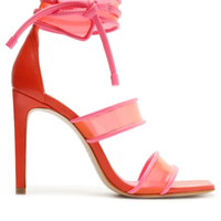 Sandália Feminina Salto Alto Thalia Vinil Amarração - Vermelho