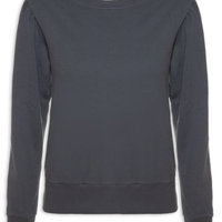 Blusa Moletom Abertura Costas - Cinza