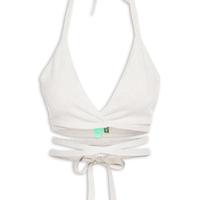 Top Biquíni Tricot Amarração - Prata