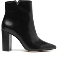 Bota Feminina Triangle Salto Bloco Couro - Preto