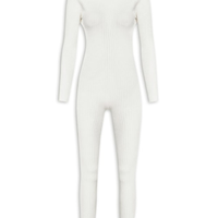 Macacão Feminino Canelado - Off White