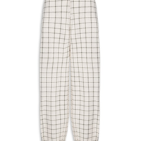 Calça Feminina Docas Xadrez - Off White