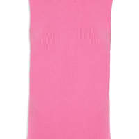 Regata Feminina Fenda Tricot Canelado - Rosa