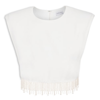 Top Ashley Franja Pérolas - Off White