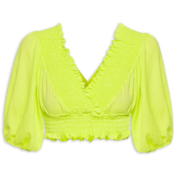 Blusa Cropped Com Lastex - Verde