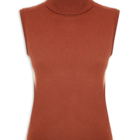 Blusa Feminina Gola Alta Puro Cashmere - Marrom