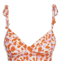 Top Drapeado Alcinha Estampa Onça - Laranja