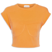 Camiseta Corset Manga Curta - Laranja