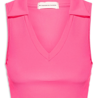 Blusa Feminina Cropped Com Gola - Rosa