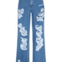 Calça Feminina Jeans Wide Leg High - Azul