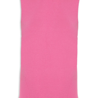 Regata Feminina Fenda Tricot Canelado - Rosa