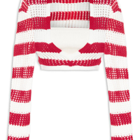 Blusa Feminina Cropped Tricot Listrada - Off White