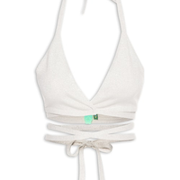 Top Biquíni Tricot Amarração - Prata