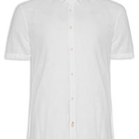 Camisa Masculina Algodão Tinturada - Branco