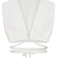 Blusa Feminina Crepe Com Amarração - Off White