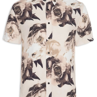 Camisa Masculina Vintage Rose - Bege