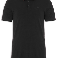 Polo Masculina Cotton Slim Easa Classic Manga Curta - Preto