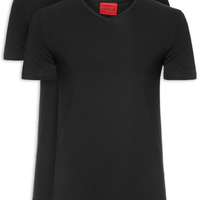 Kit De 2 Camisetas Masculinas Gola V - Preto