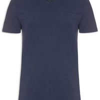 Camiseta Masculina Cotton Premium V - Azul